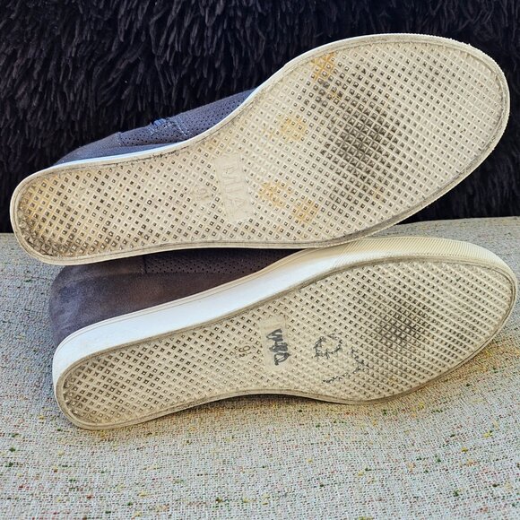 MIA Women Sneaker Wedge Shoes Ankle Booties Wedge Heels Gray Suede Side Zip - Picture 10 of 12